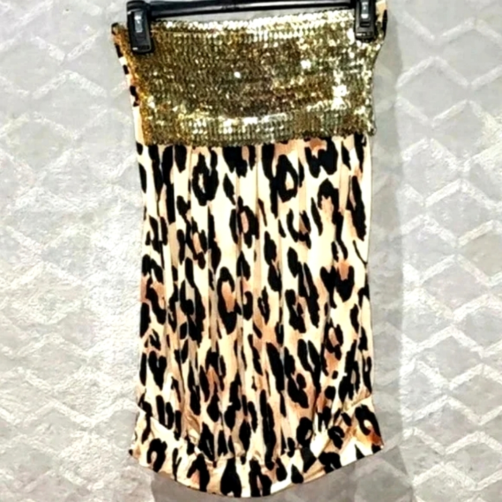 Windsor Leopard Print Strapless Dress